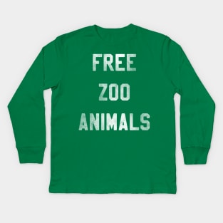 Free Zoo Animals Kids Long Sleeve T-Shirt